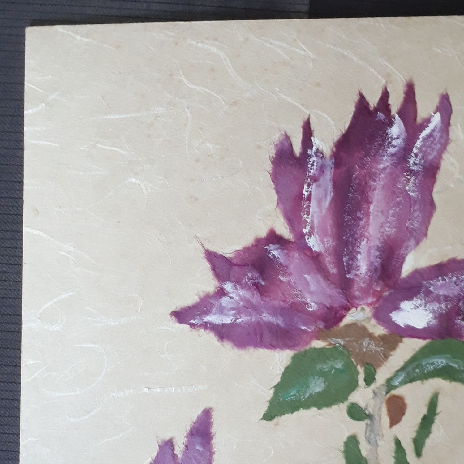 色紙アート ちぎり絵 花 花図 フラワー 美術品 貼り絵