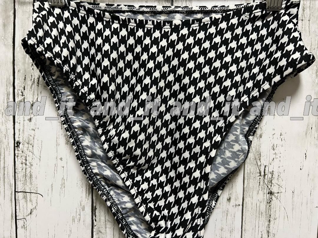 千鳥柄 水着 クロス ビキニ 韓国 リボン シンプル 大人気 Sサイズ