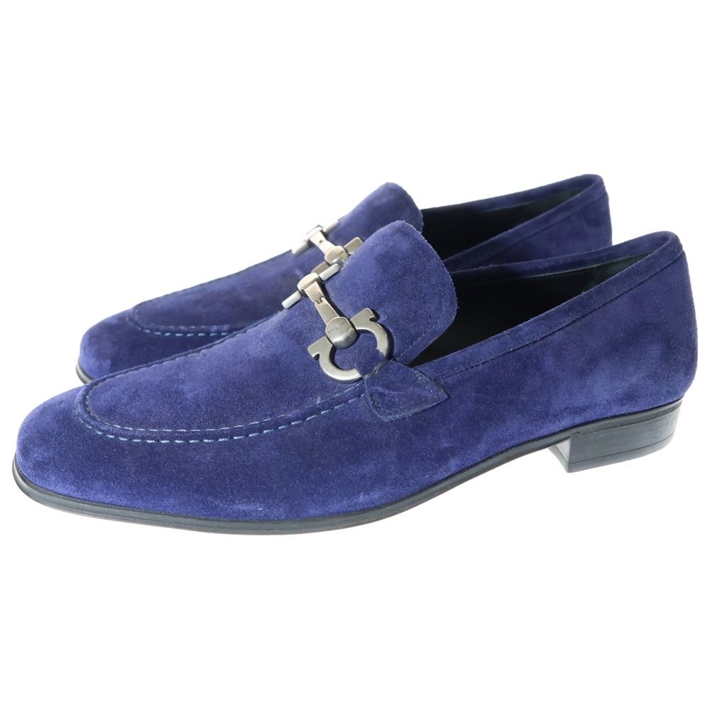 FERRAGAMO フェラガモ ロゴホースビット スリッポン ローファー ネイビー LC54933