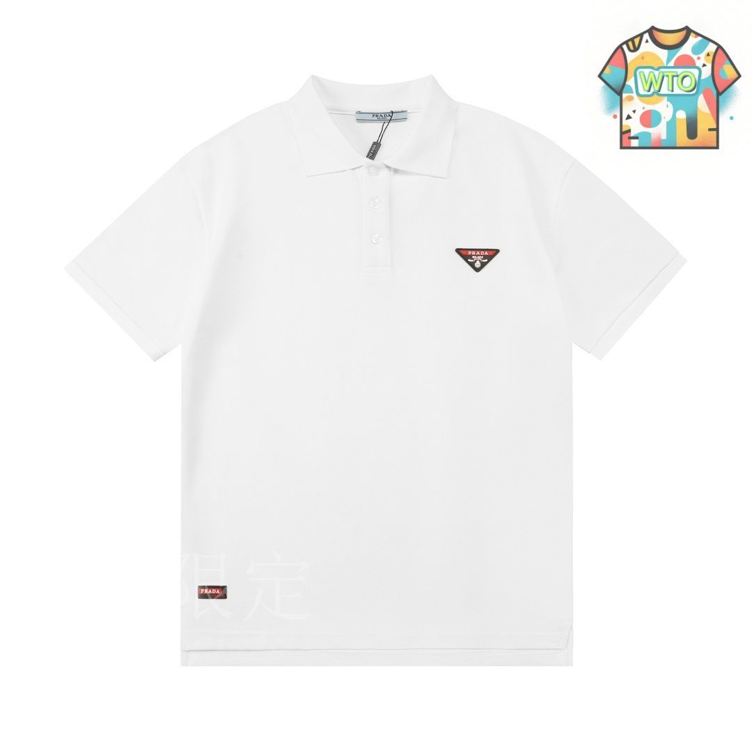 PRADA プリントロゴTシャツ ポロシャツ Prada ポロシャツ | ブルー | FARFETCH JP