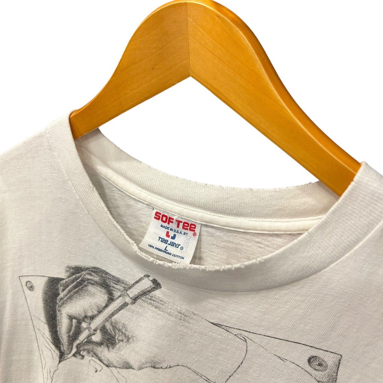 90s ビンテージ エッシャー マルチプリント Tシャツ L ホワイト