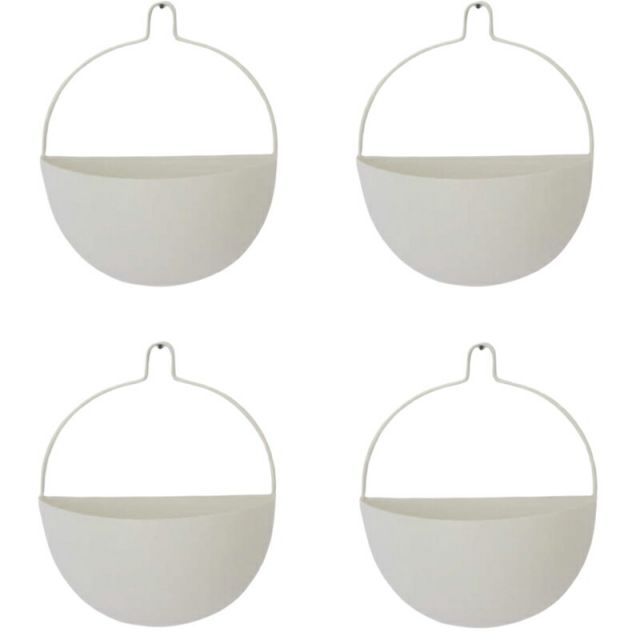 花 観葉植物用ポット プオリ ウォールハンギング 24 W HANGING 4個入り 35107 底穴なし パウダーコートスチール製 代引き不可 ハンキングポット 吊るしタイプ FARM p263