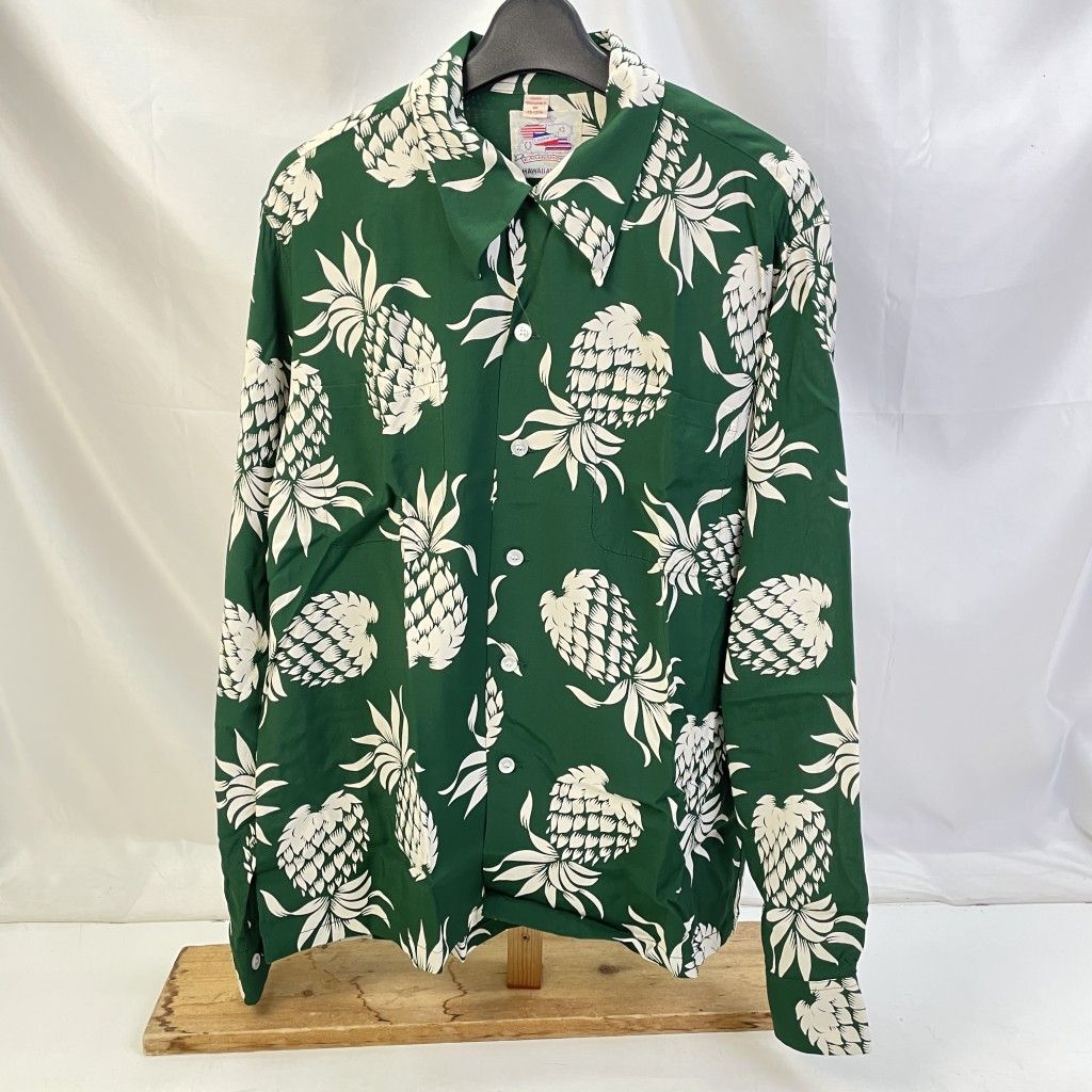 【美品】サンサーフ アロハシャツ 大きいサイズ L カブキ　歌舞伎 和柄 赤 美品】サンサーフ アロハシャツ 大きいサイズ L カブキ 歌舞伎