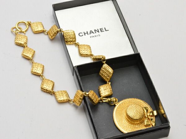 シャネル CHANEL ネックレス/ペンダント 麦わら帽子モチーフ ...