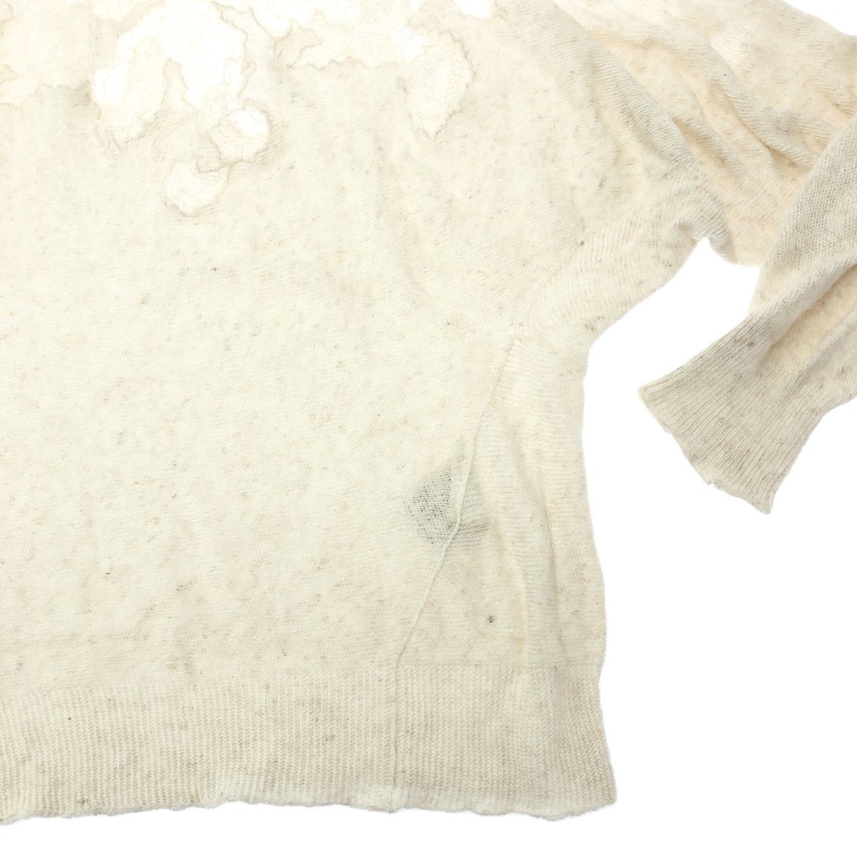 【美品】ERMANNO SCERVINO コットン レースセーター伊製 ERMANNO SCERVINO レースセーター エルマンノシエルヴィーノ