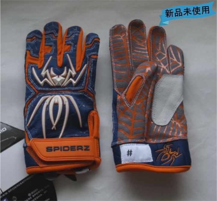 新品 USA スパイダーズ バッティンググローブ M 野球 両手 オレンジ 