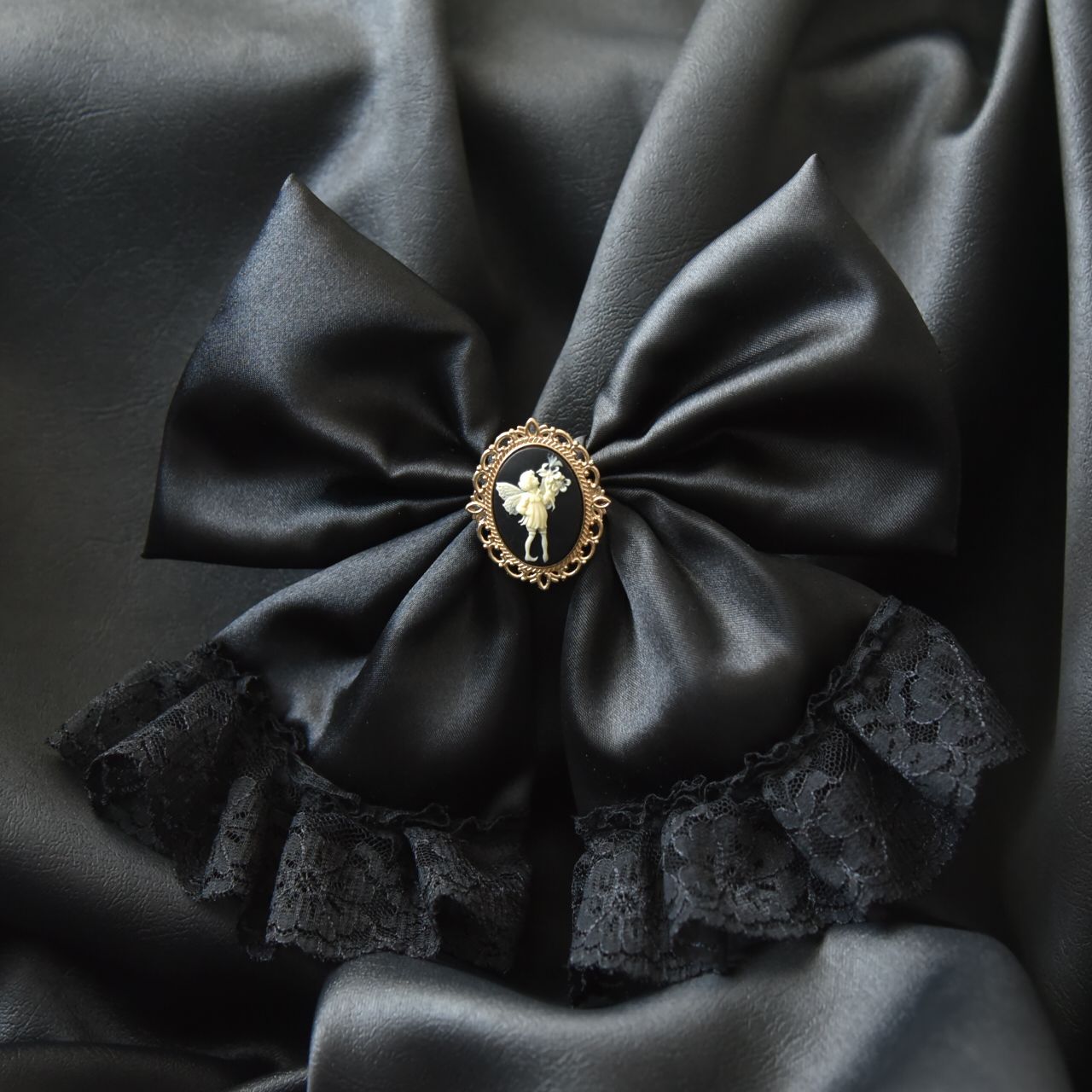 2wayリボン【漆黒の妖精】☆ハンドメイド 病みかわいい メンヘラ 地雷