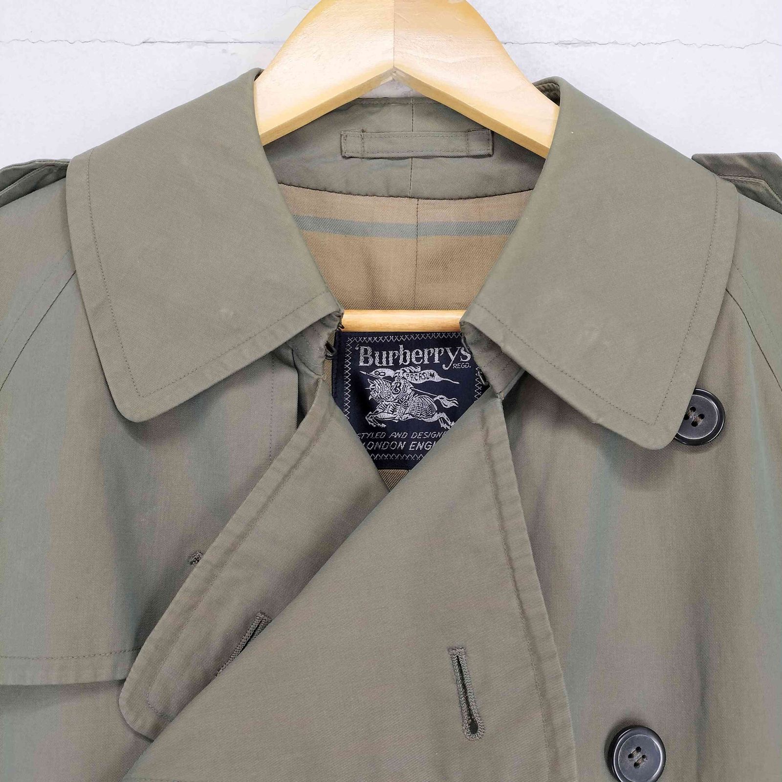 80s Burberrys 2way スタンドカラー フーデッドコート 玉虫裏地 BURBERRY 古着 80年代 バーバリー Burberry's 玉虫カラー