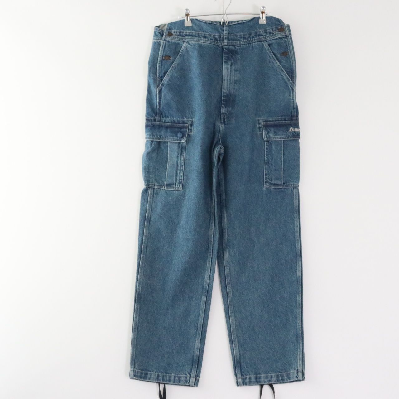 【新品】SUPREME シュプリーム S メンズ パンツ オーバーオール 22AW Cargo Denim Overalls Washid Blue カーゴデニムオーバーオールウォッシュドブルー 新品 古着