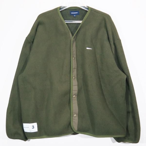 DESCENDANT ディセンダント 21AW KNOT FLEECE CARDIGAN 212ATDS-CSM34 ノット フリース カーディガン オリーブドラブ トップス