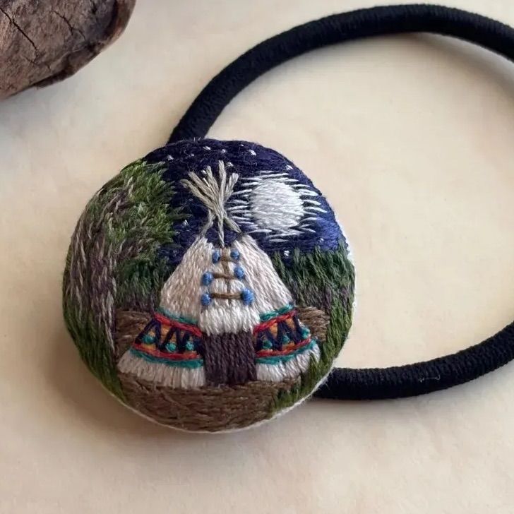 ティピー 刺繍ヘアゴム