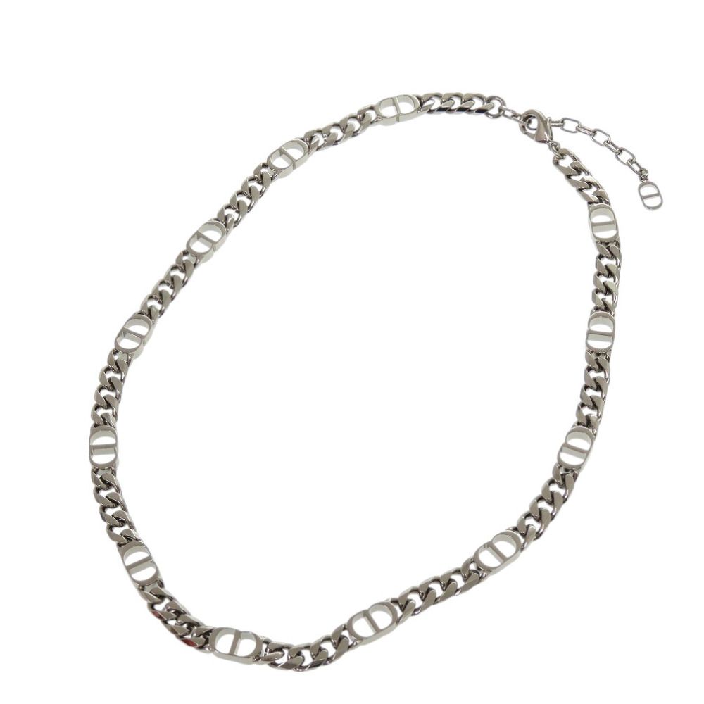 クリスチャンディオール CD Icon チェーンリンク ネックレス N1574HOMMT 真鍮 シルバー 1529 Christian Dior