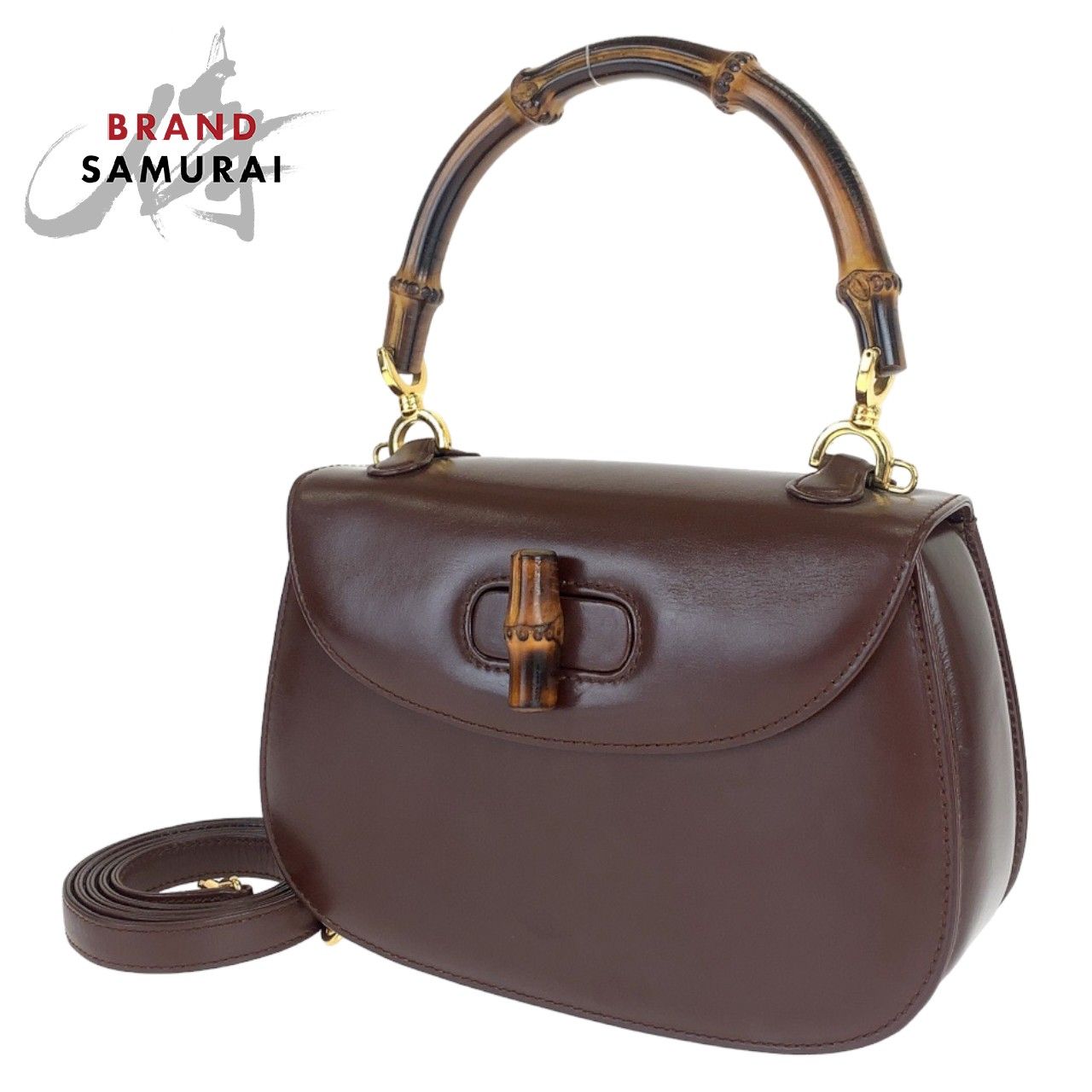 美品 GUCCI グッチ ヴィンテージ バンブー PM ターンロック
