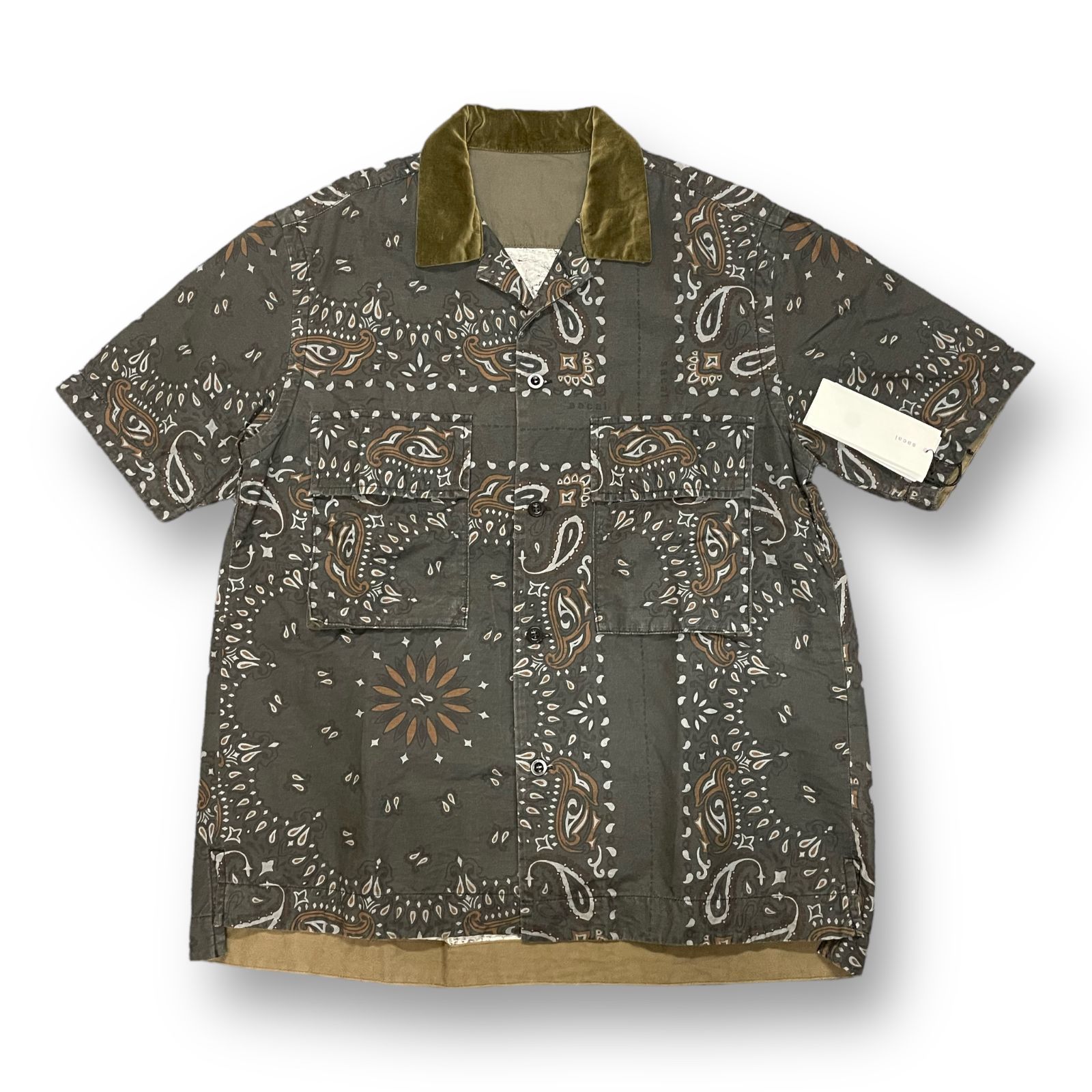 23SS sacai Bandana Print Shirt ペイズリー