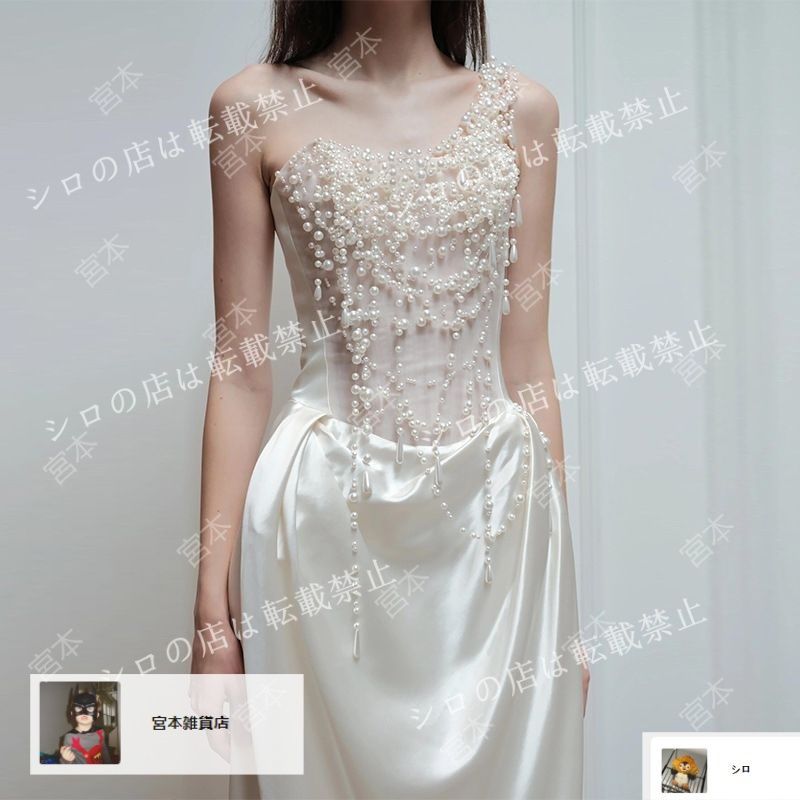 フランススタイルのオフショルダーウェディングドレス 小