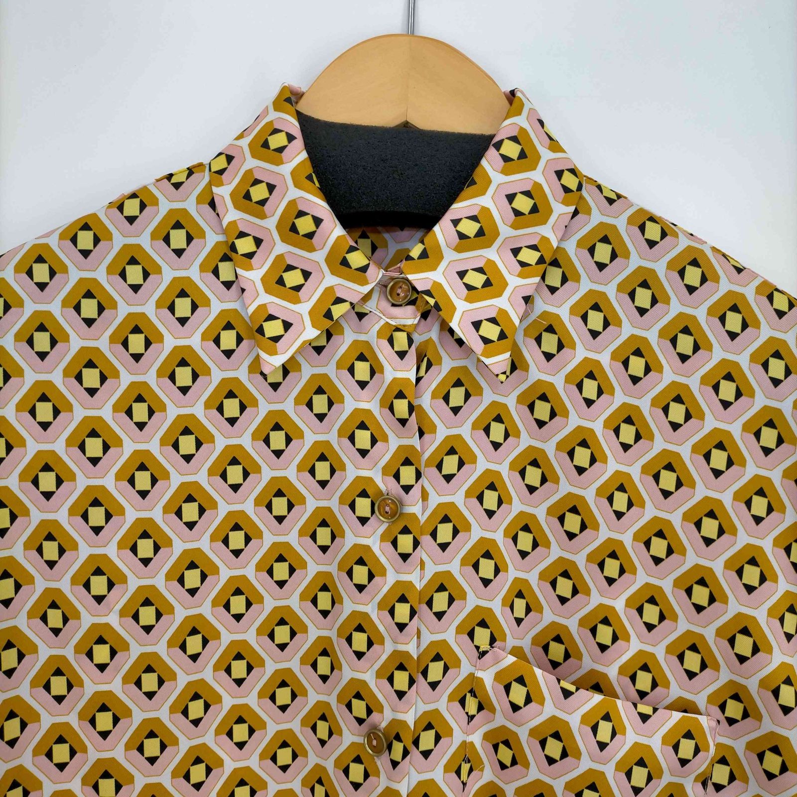 ザラ ZARA ジオメトリックプリントブラウス レディース import