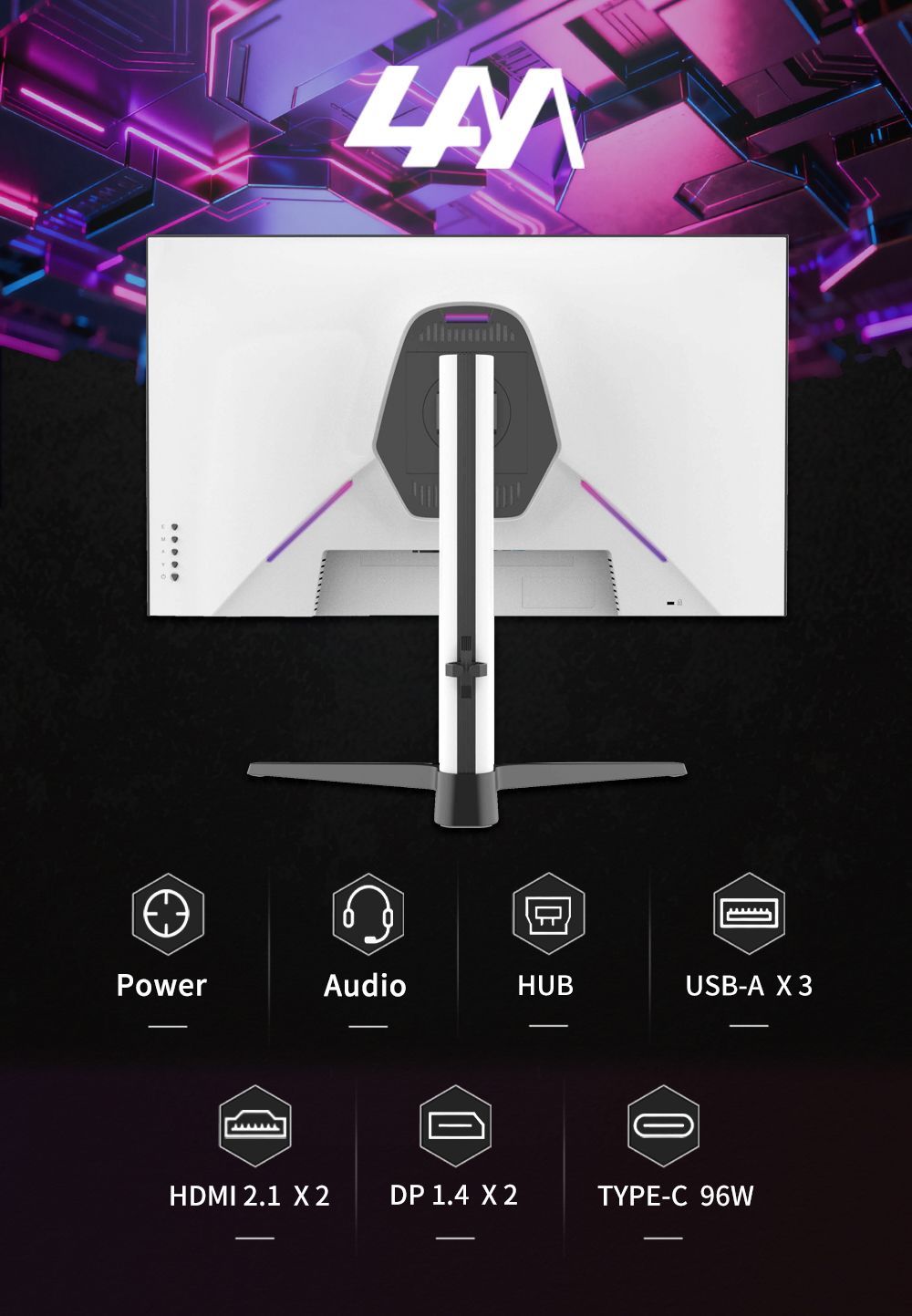 4AM 4X27U 4kゲーミングモニター 27インチ 4AM 4X27U ゲーミングモニター(27インチ/4K/IPS/160Hz/1ms/PS5対応/USB