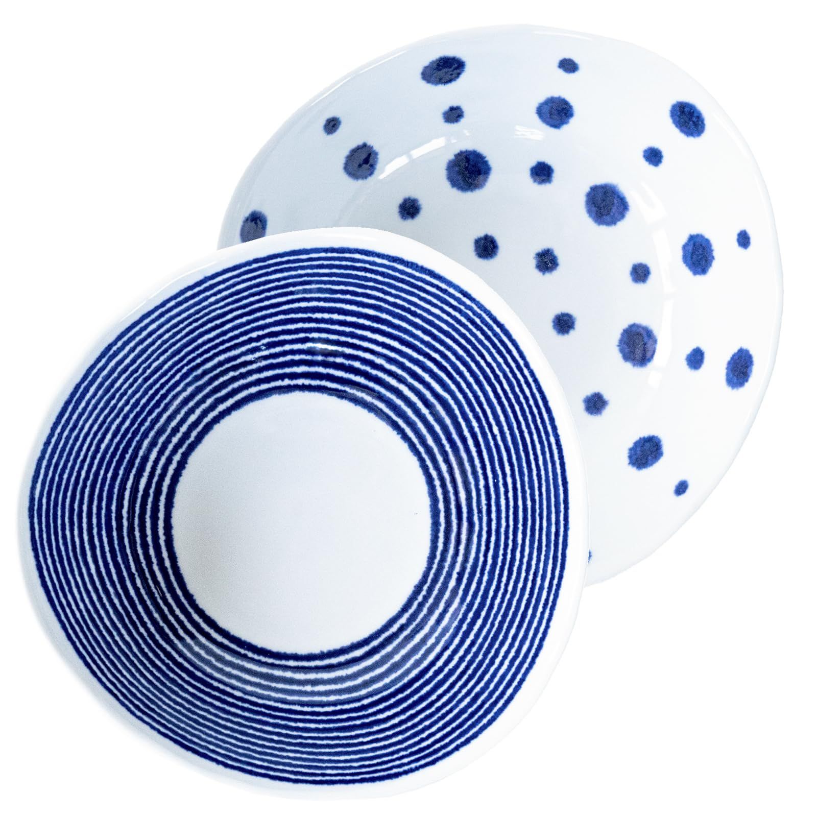 西海陶器 波佐見焼 食器セット 鉢 ボウル 皿 2点セット 軽量 直径約20cm 藍玉柄 和柄 電子レンジ可 食洗機対応 日本製 19868
