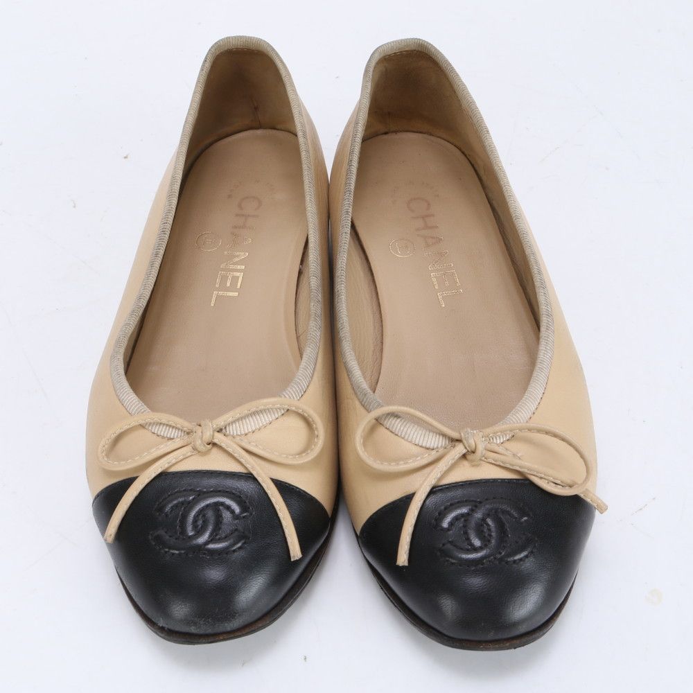 CHANEL ココマーク リボンパンプス フラットシューズ 34 CHANEL ココマーク リボンパンプス フラットシューズ 34
