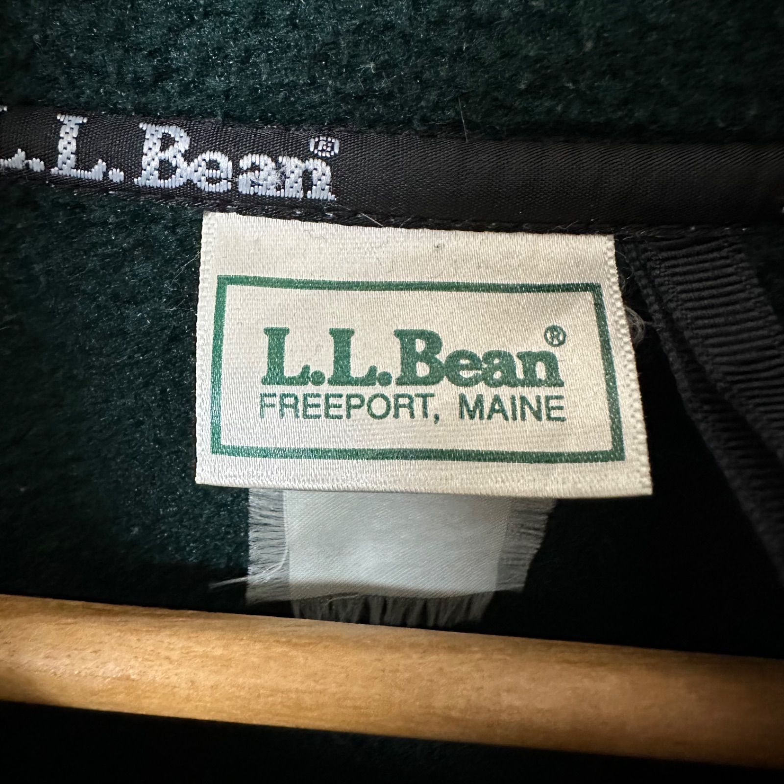 L.L.Bean エルエルビーン】フリースベスト グリーン ジップアップ - メルカリ