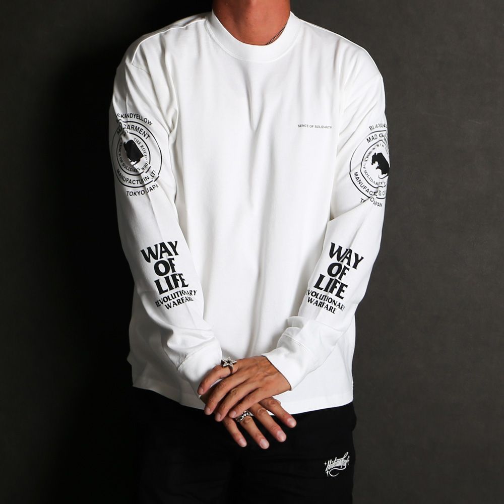 RATS/ラッツ】TWO WHEEL L/S TEE - WHITE / ロングスリーブ Tシャツ 