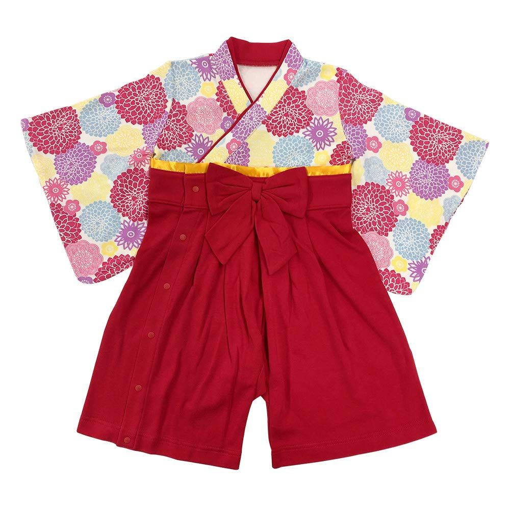 【迅速発送】(チャックルベビー) chuckle BABY 袴ロンパース ベビー服 女の子 カバーオール 赤ちゃん 袴 着物 P2513