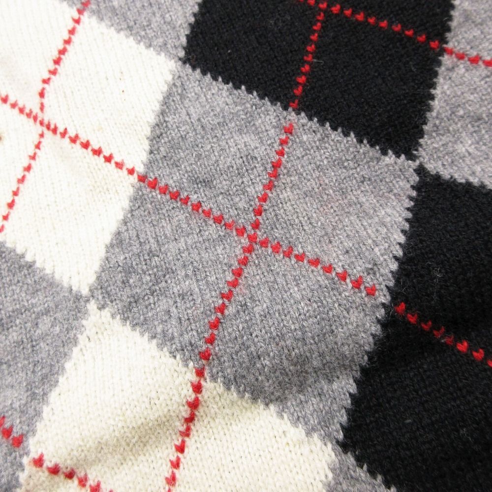 G737 S コムデギャルソンオム チェック柄 レッド 長袖 ニット メンズ コムデギャルソン オム COMME des GARCONS HOMME アーガイル