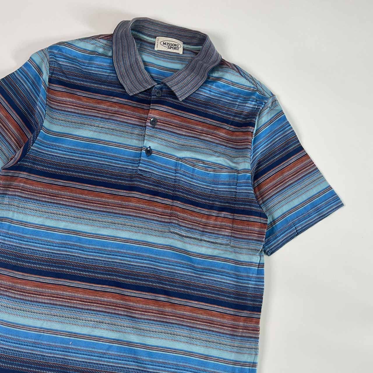イタリア製 MISSONI SPORT ミッソーニ ボーダー 天竺 半袖 ポロシャツ