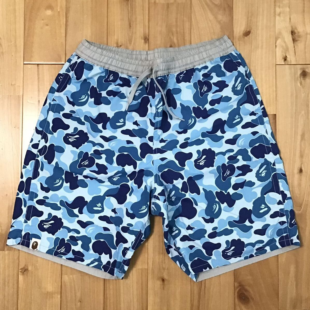 ★リバーシブル★ ABC camo Blue ハーフパンツ Mサイズ a bathing ape BAPE shorts エイプ ベイプ アベイシングエイプ ABCカモ