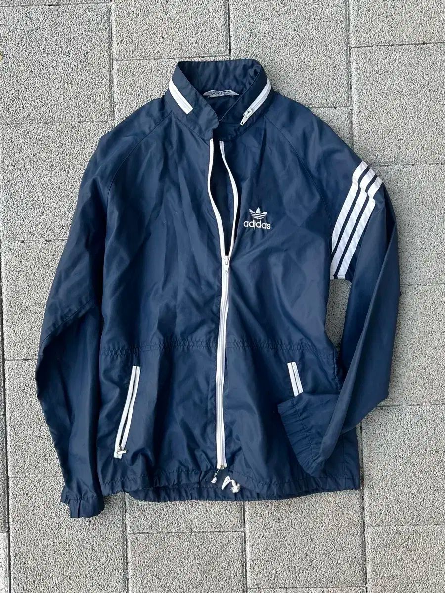 rare* 1980s アディダス 西ドイツ製 ネイビー 3本線 ウィンド