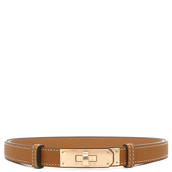 エルメス HERMES ベルト ケリー 18 ヴォーエプソン GP ゴールド ピンク  