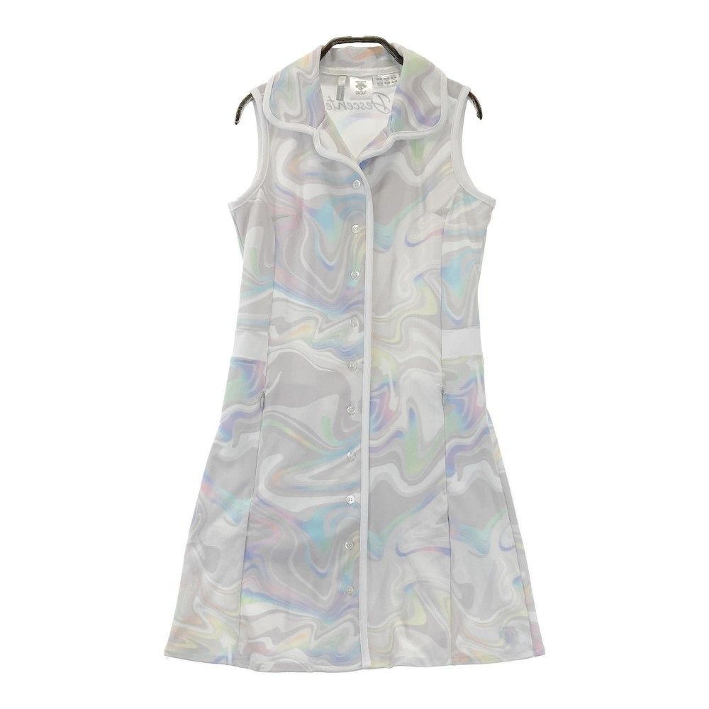 美品✨デサントゴルフ 襟付ワンピース ノースリーブ　ネイビー　グレー　プリーツM 楽天市場】カラーコンビノースリーブワンピースゴルフレディース