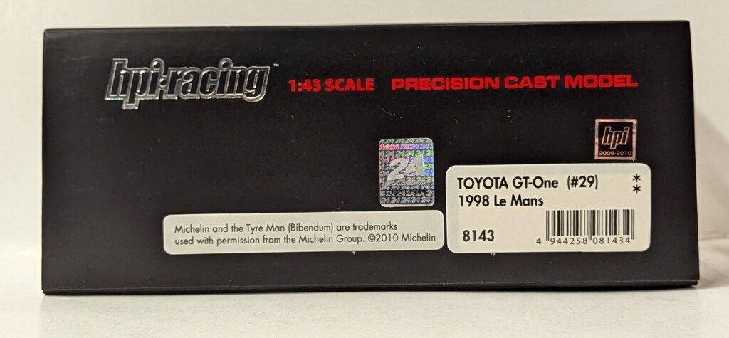 hpi racing 1/43 TOYOTA GT-One #29(T.Boutsen/R.Kelleners/G