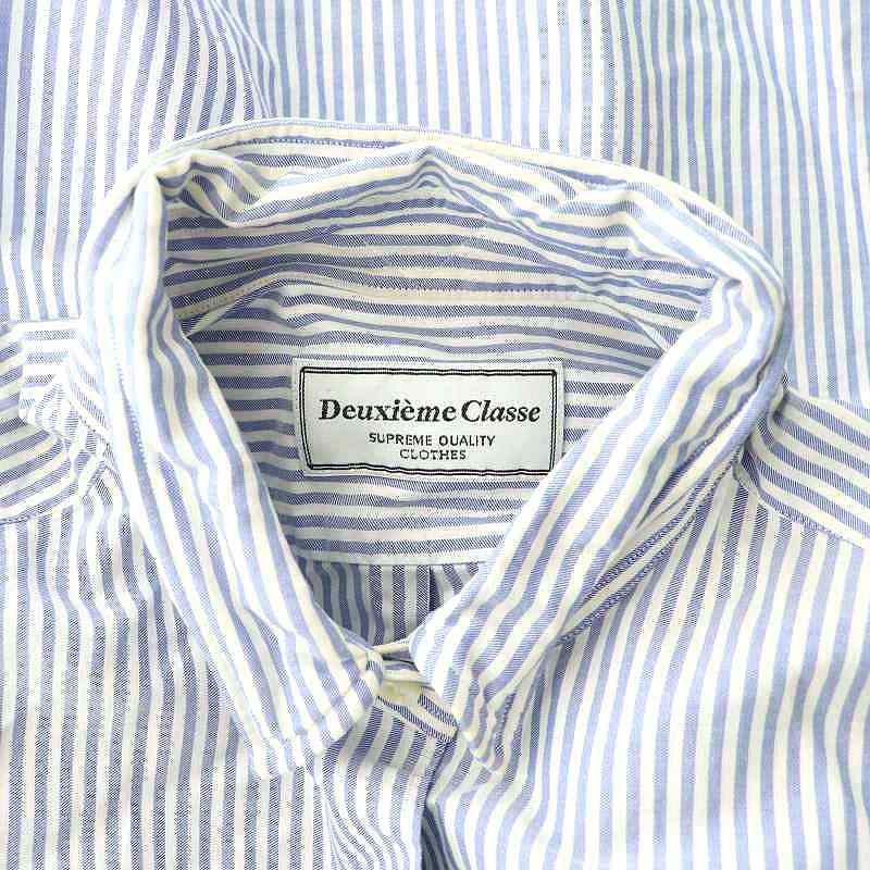MUSE Deuxieme Classeリネンストライプシャツ ワイヤー襟