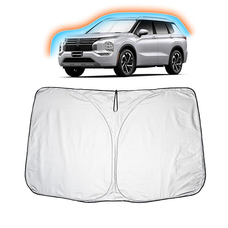 SKTU 三菱 アウトランダー 3代目 PHEV GN0W型 サンシェード アウトランダー専用 フロントガラス用 日焼け防止 暑さ対策 紫外線カット 簡単取付 収納便利 耐久性 三菱アウトランダー アクセサリ