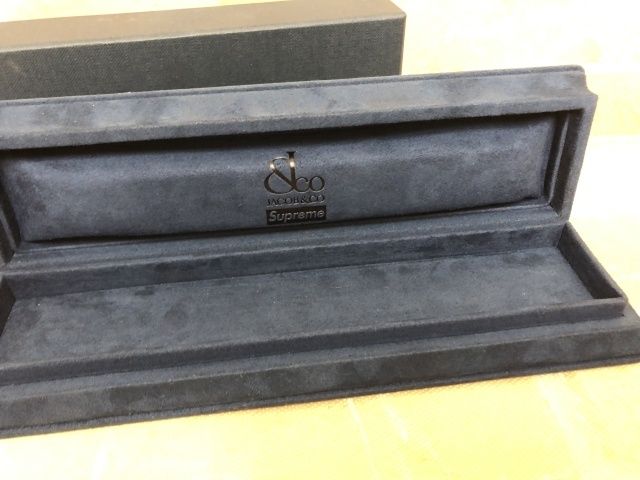 Supreme シルバー ハードケース 中古】 ケース付 Supreme シュプリーム XJACOB&CO. Logo LINK Bracelet