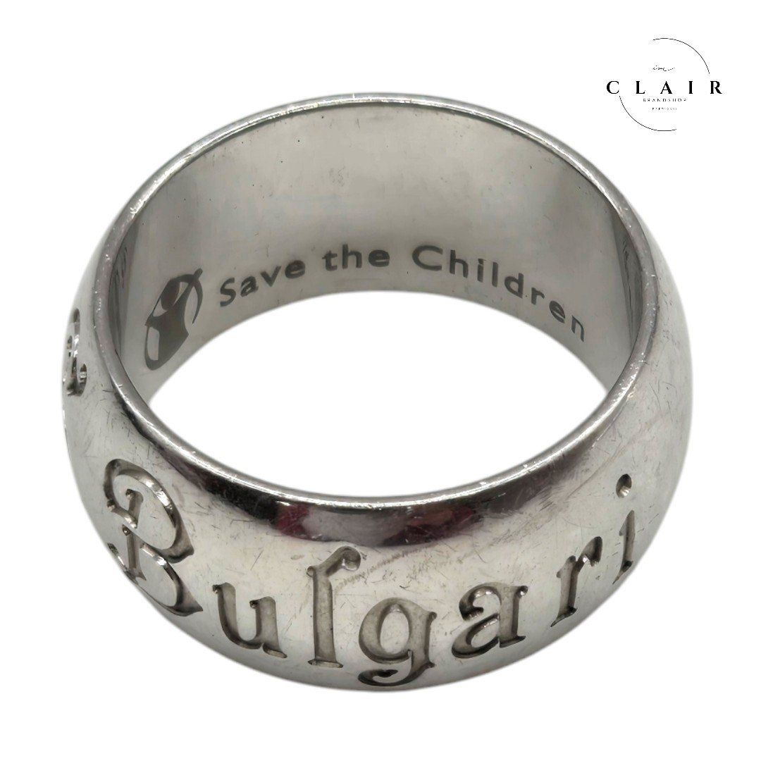 新品同様Bulgari シルバーリング Save theChildren約16号 ブルガリ リング シルバー BVLGARI SAVE THE CHILDREN 125周年