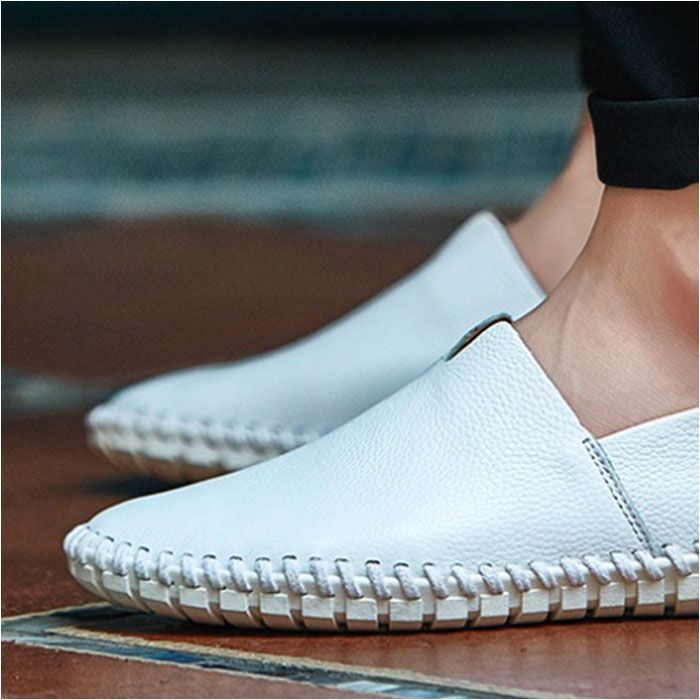 39(25cm)  レザー スリッポン スニーカー スリッポン スニーカー レザー メンズ ローシューズ メンズシューズ カジュアルシューズ シューズ 軽い 軽量 ローカット 丈夫 履きやすさ 柔らかい 柔