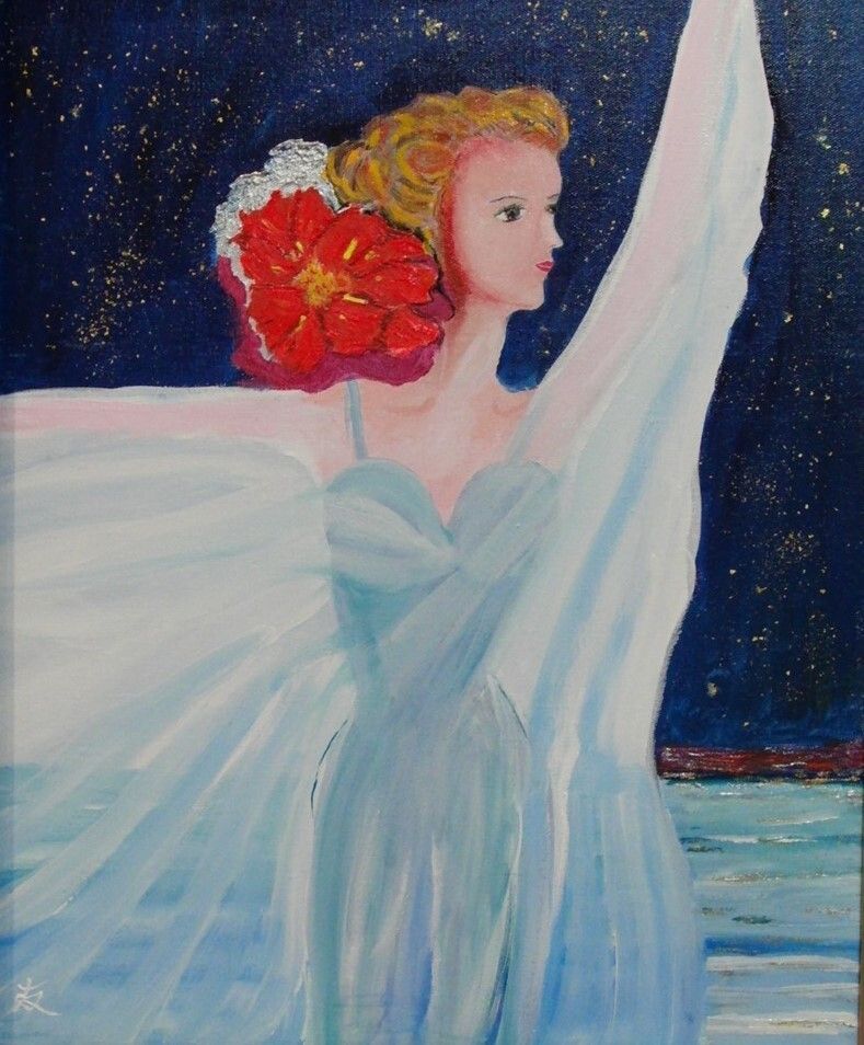 加山又造　「飛翔」　木版画　作品シート左・下に刻印、額裏に作品証明シール有り 加山又造 「飛翔」 木版画 作品シート左・下に刻印、額裏に作品証明