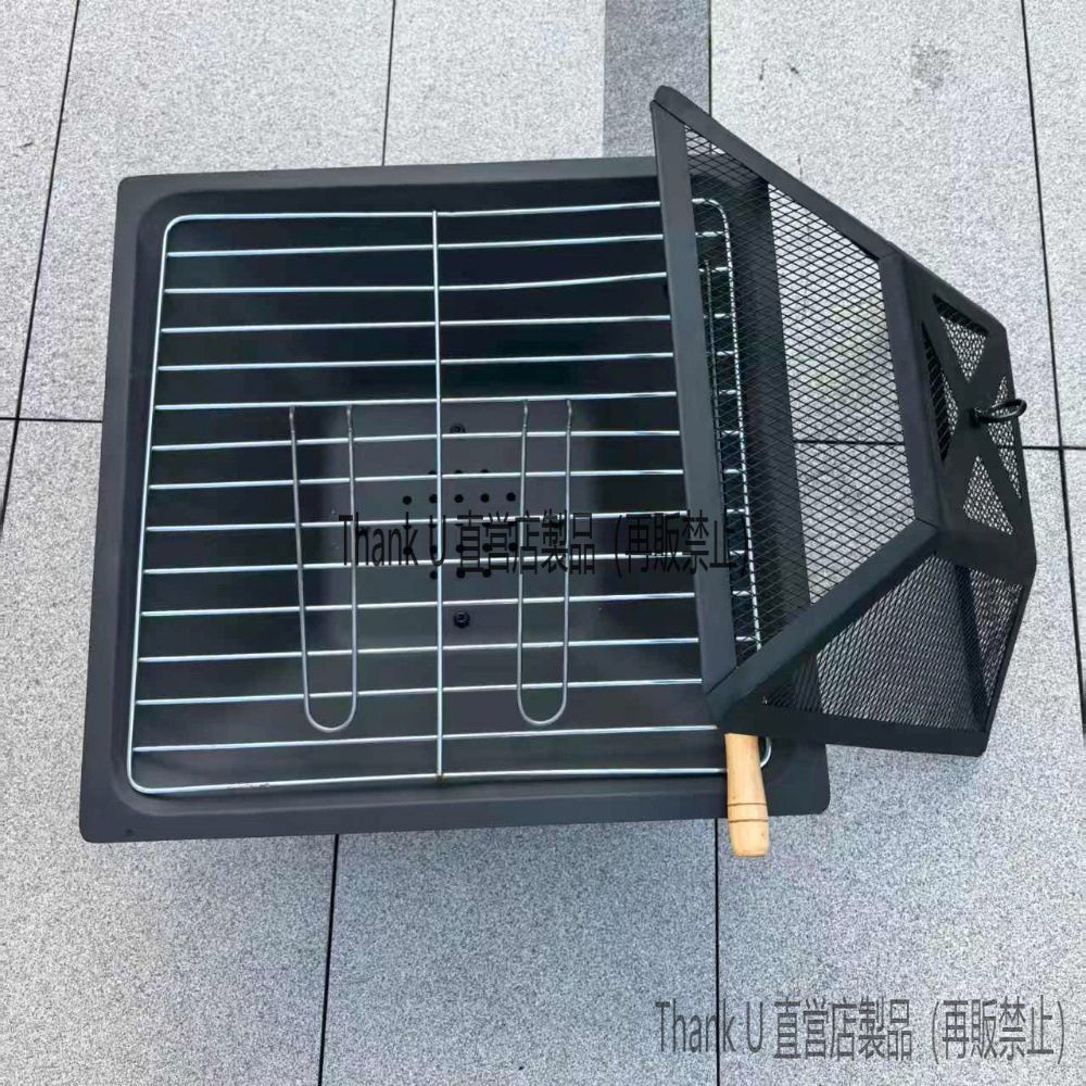 蓋付き屋外バーベキューコンロ|野外キャンプ用ストーブ|暖房 家庭用肉焼き バーベキュー架台 BBQ