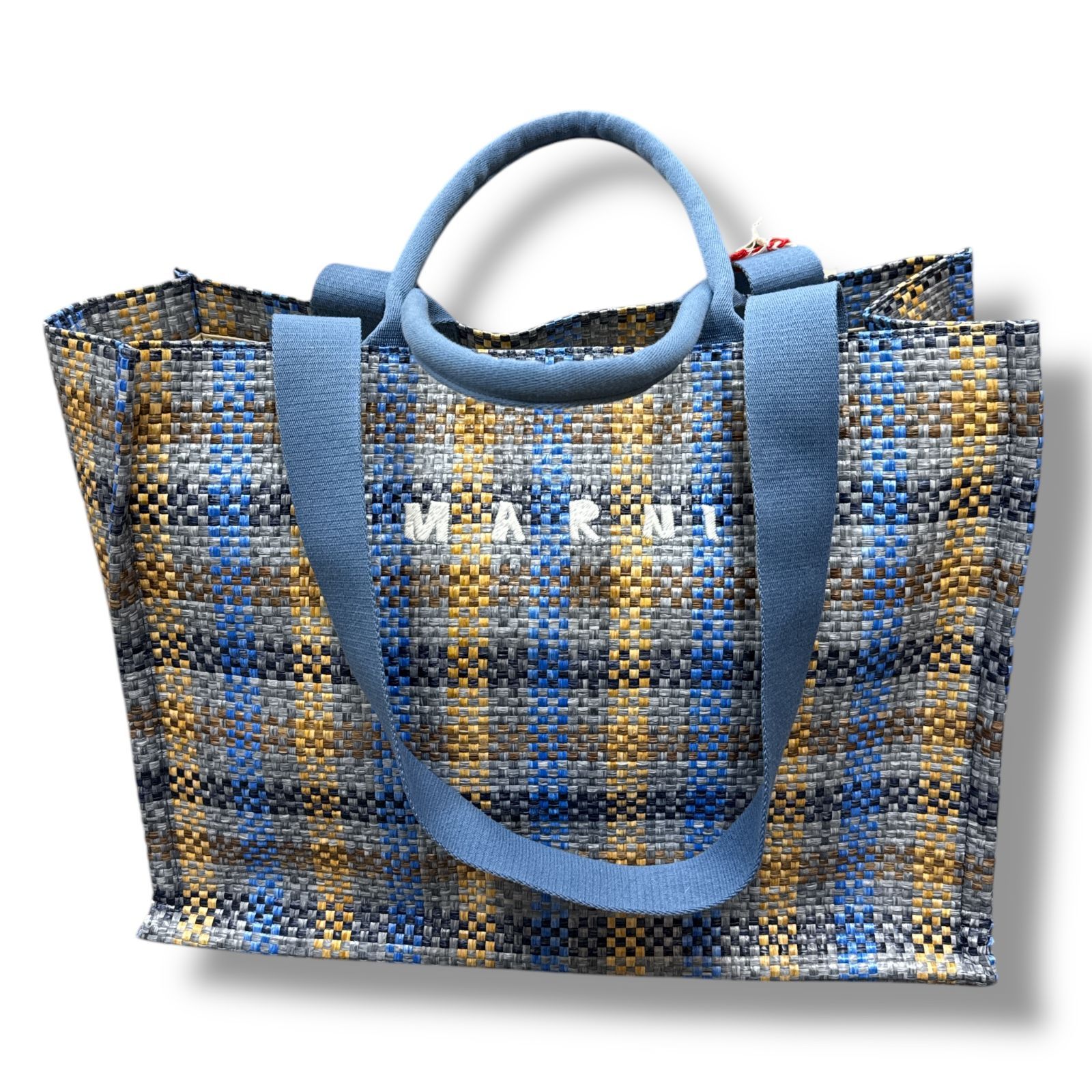 国内正規 参考上代165000円 未使用品 MARNI Raffia Weaving Check 