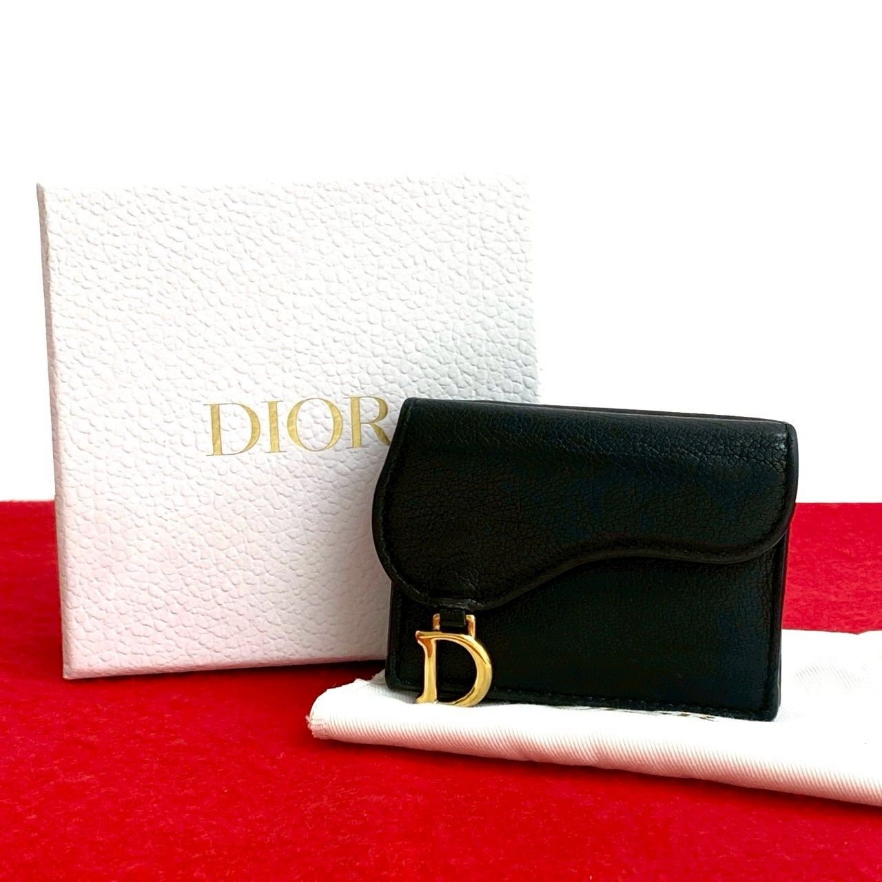 極 美品 箱 袋付き Christian Dior ディオール サドル ロータス