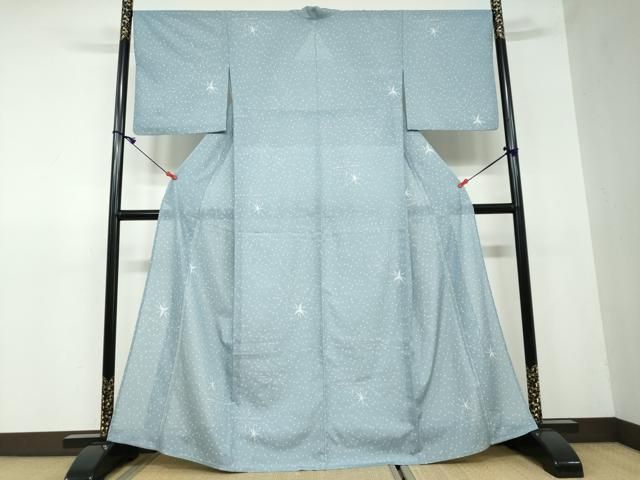 洗える夏着物　絽紗　ポリ　小紋　フルセット　藤の花　トールサイズ　薄紫　O3 平和屋着物＊夏物 小紋 絽 花火 さんび謹製 洗える着物