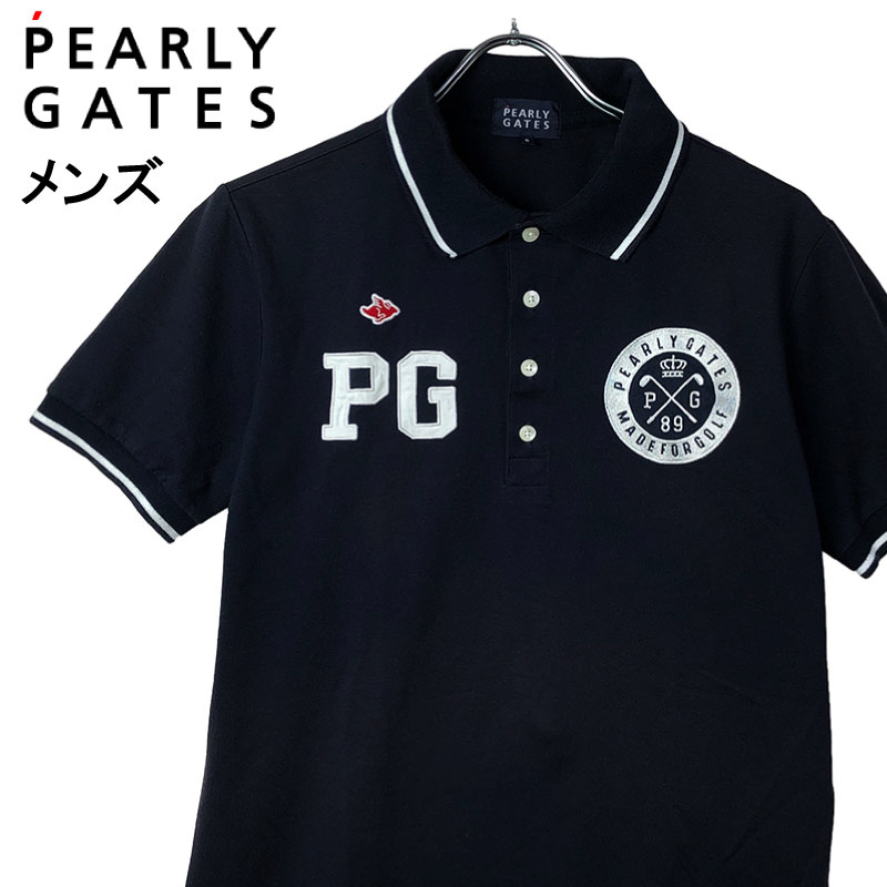 PEARLY GATES パーリーゲイツ メンズ 半袖ポロシャツ ワッペン