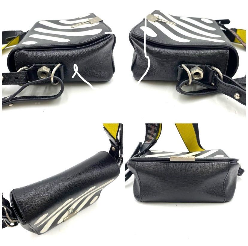 【希少 美品】オフホワイトOff-White ショルダーバッグ 2way レザー オフホワイト2WAYバッグ 黒 レディース ショルダーバッグ OFF-WHITE