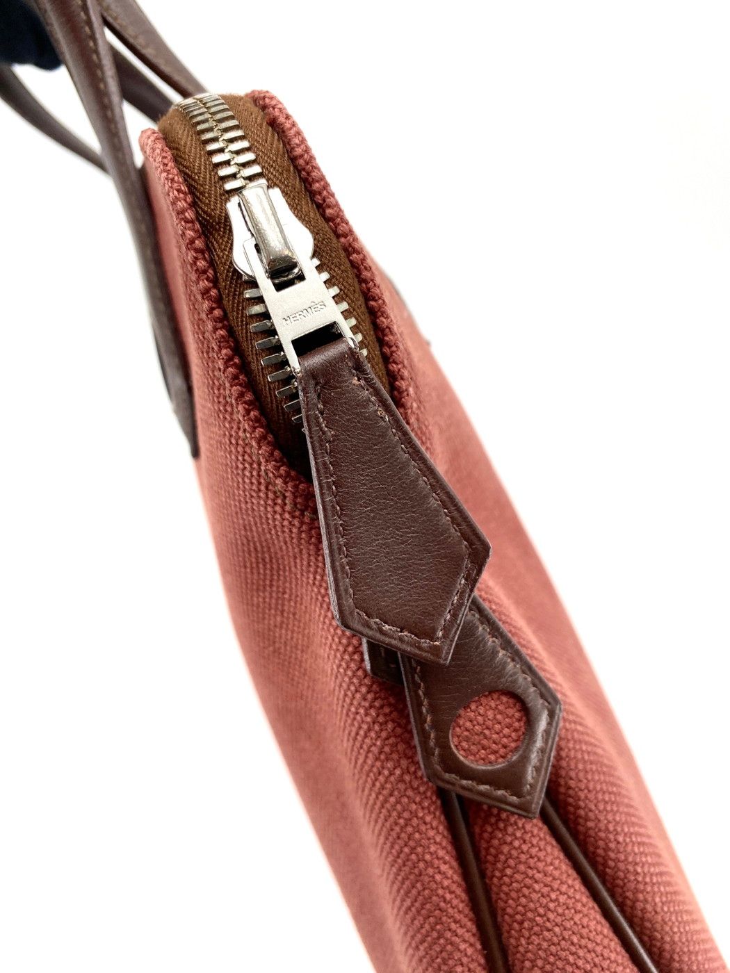 HERMES エルメス サックイブーPM ハンドバッグ トワルアッシュ レザー  