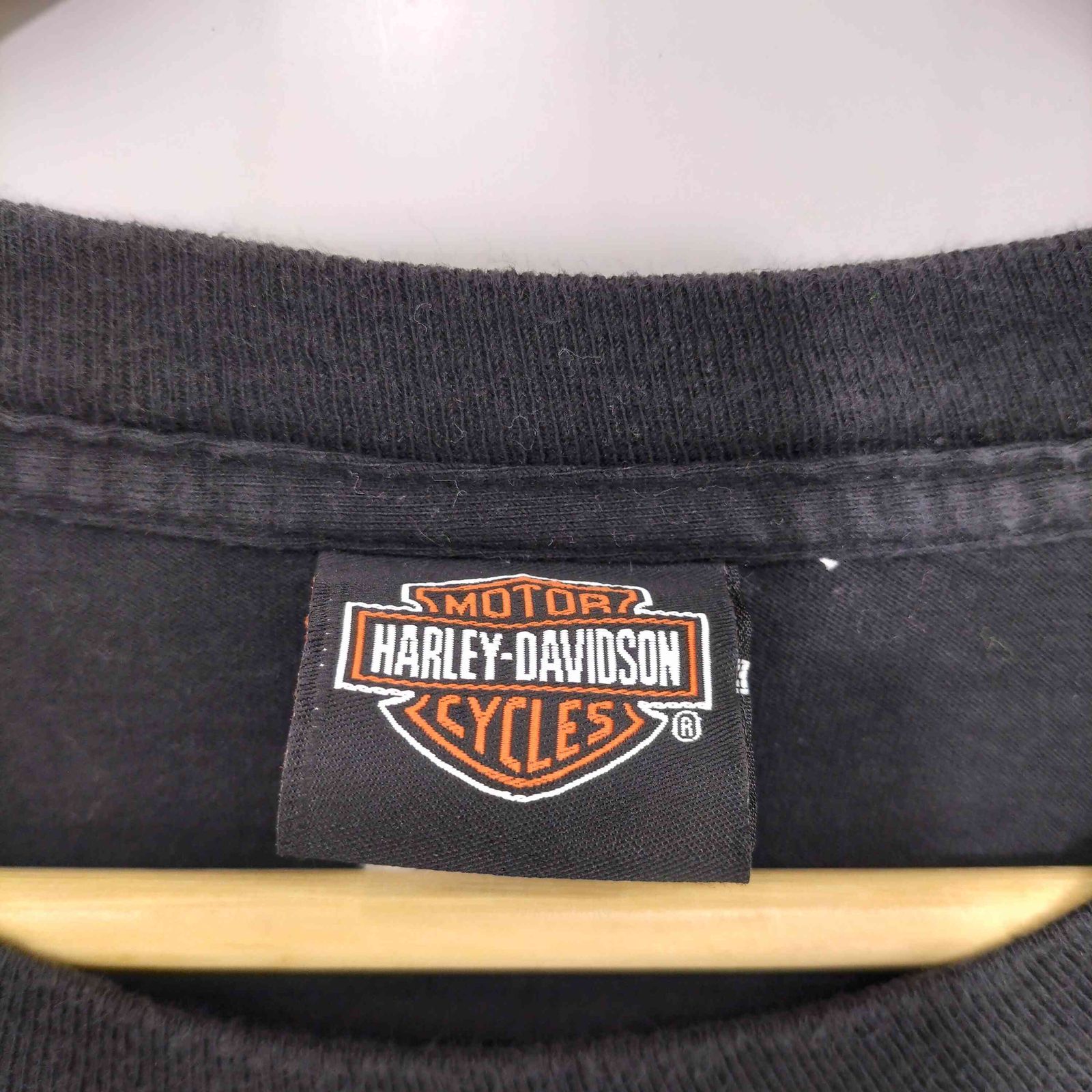HARLEY 両面プリント スカル フレイム 羽 ロングスリーブTシャツ ロンT HARLEY 両面プリント スカル フレイム 羽 ロングスリーブTシャツ