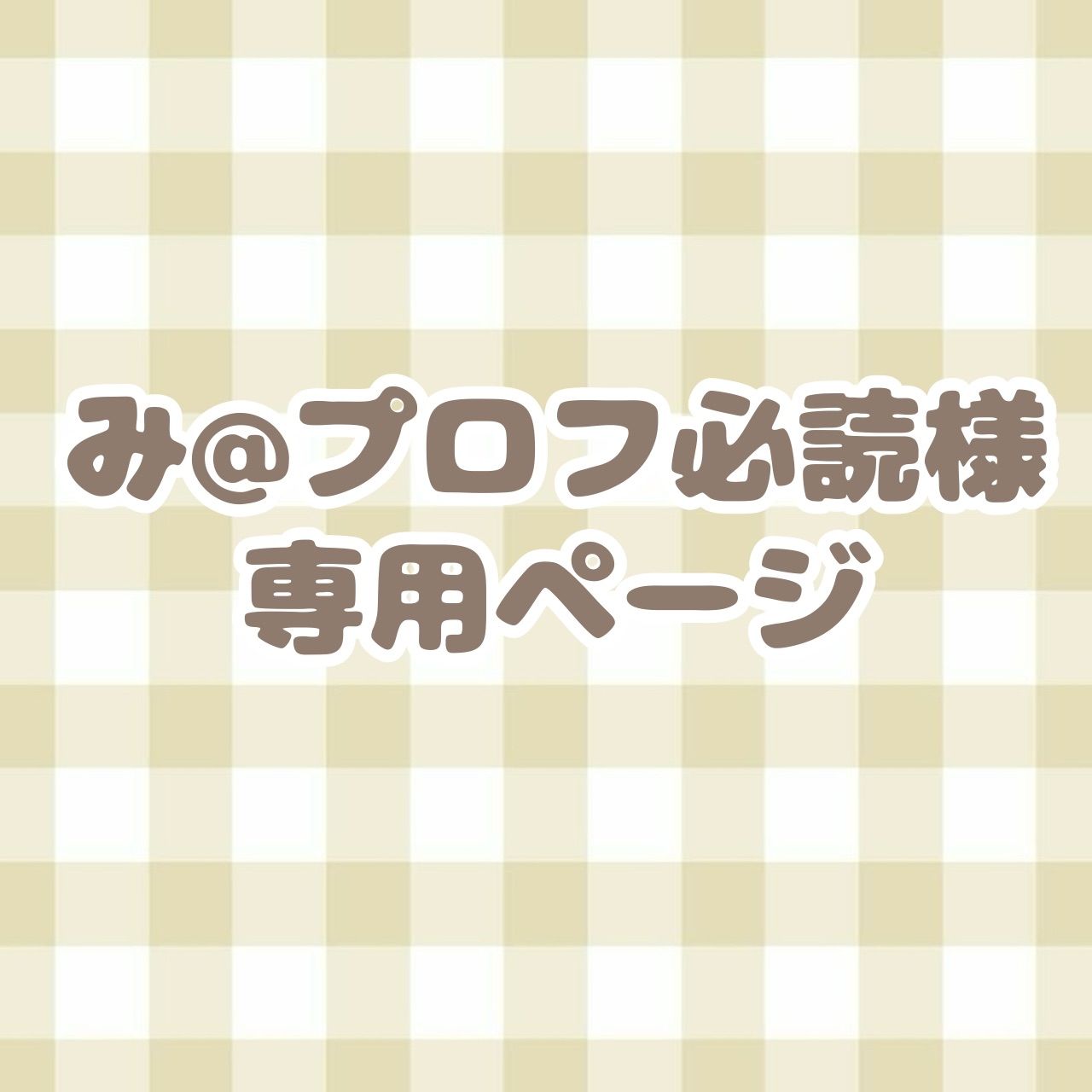 み@プロフ必読様　専用ページ