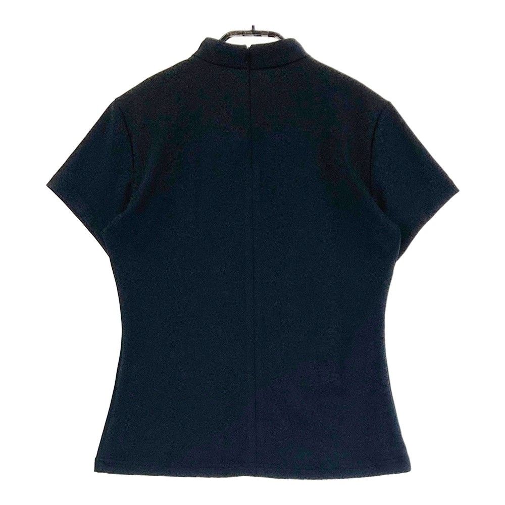 サイズ：S JUN&amp;ROPE ジュン アンド ロペ  ハイネック半袖Tシャツ バックジップ  ブラック系 [240101465282] ゴルフウェア レディース ストスト サイズ：S JUN&ROPE ジュン アンド ロペ ハイネック半袖Tシャツ