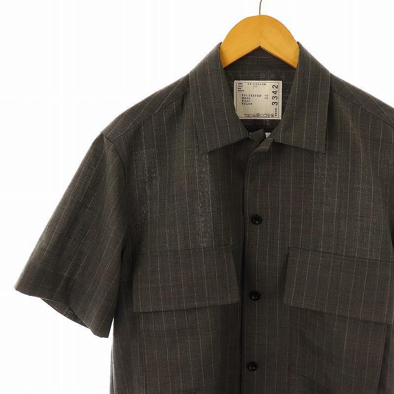 サカイ sacai 24SS Chalk Stripe Shirt チョークストライプ半袖シャツ 